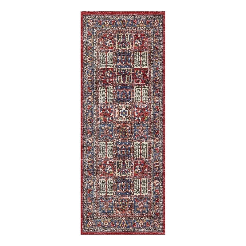 Nourison Home Fulton 5' Runner Fabric Red Vintage Flatweave Indoor Area Rug