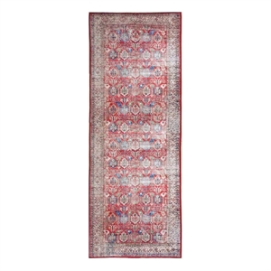 Nourison Home Fulton 5' Runner Fabric Red Vintage Flatweave Indoor Area Rug