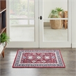 Nourison Home Fulton 2' x 3' Fabric Red Vintage Flatweave Indoor Area Rug