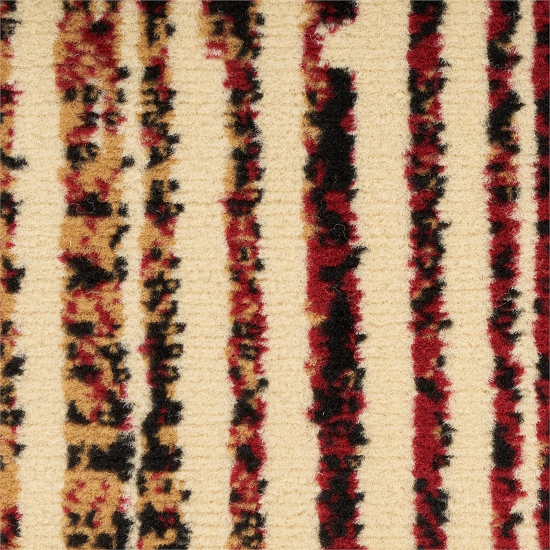 Nourison Home Grafix 8' Runner Fabric Brick Red Multicolor Modern Indoor Rug