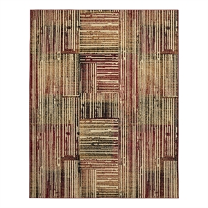 Nourison Home Grafix 8' x 10' Fabric Brick Red Multicolor Modern Indoor Rug