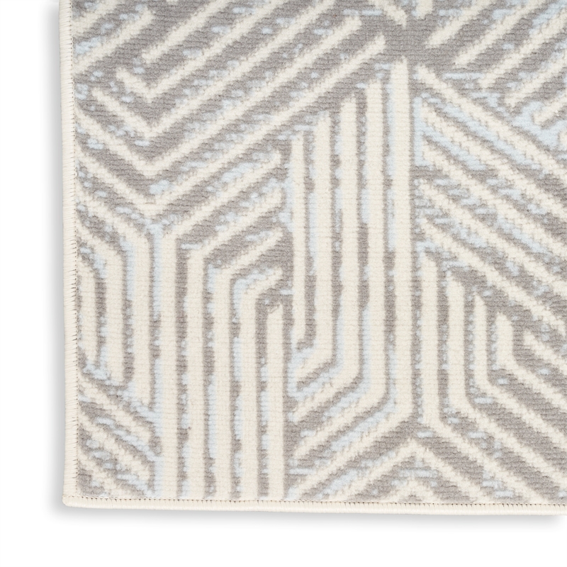 Nourison Home Grafix 2' x 4' Fabric Gray Modern Indoor Area Rug