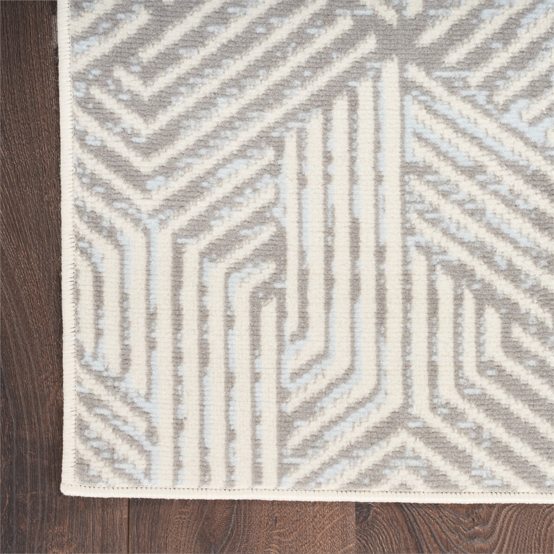 Nourison Home Grafix 2' x 4' Fabric Gray Modern Indoor Area Rug