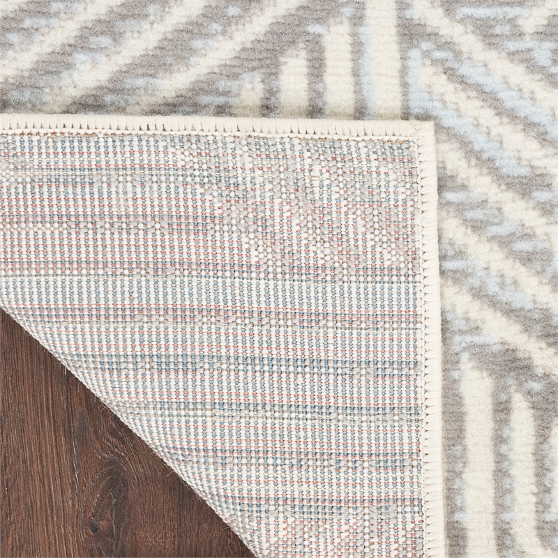 Nourison Home Grafix 2' x 4' Fabric Gray Modern Indoor Area Rug