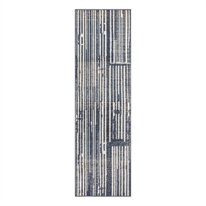 Nourison Home Grafix 8' Runner Fabric Blue Grey Modern Indoor Area Rug