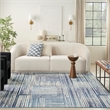 Nourison Home Grafix 8' x 10' Fabric Blue Grey Modern Indoor Area Rug