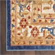 Nourison Home Grafix 8' Runner Fabric Navy Blue Gold Vintage Indoor Area Rug