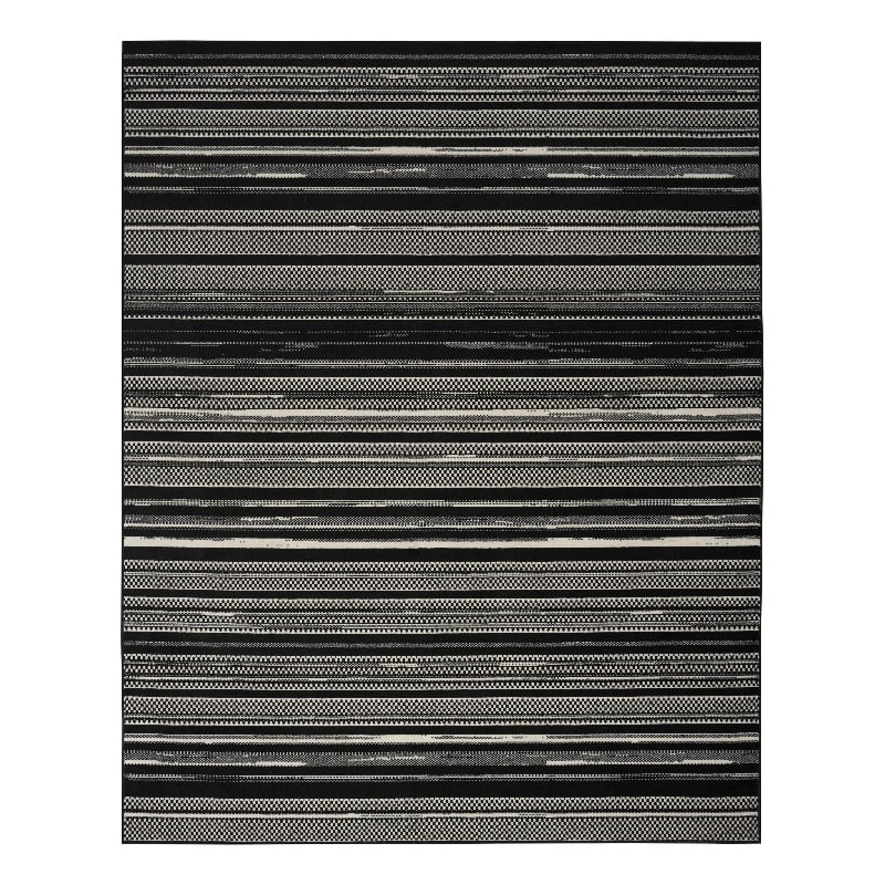 Nourison Home Grafix 5' x 7' Fabric Black White Modern Indoor Area Rug