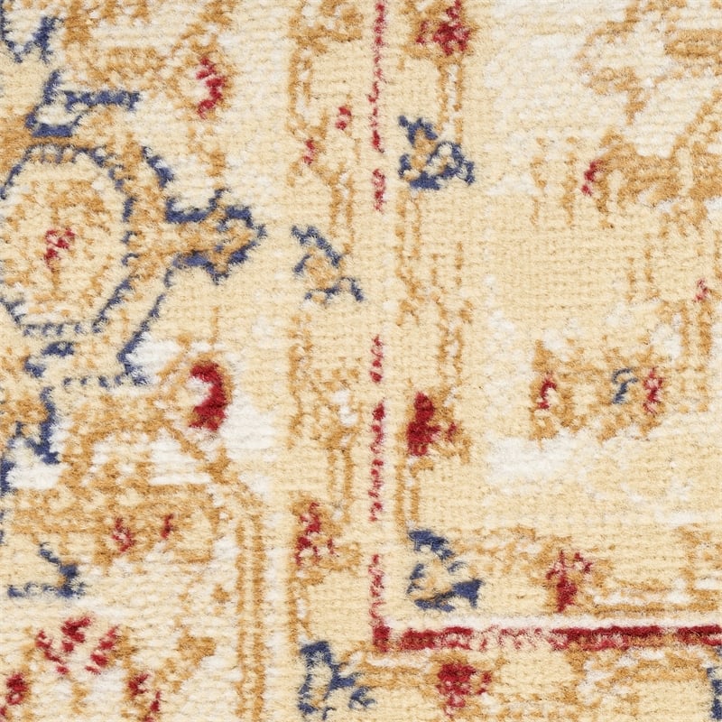 Nourison Home Grafix 5' x 7' Fabric Cream Multicolor Vintage Indoor Rug