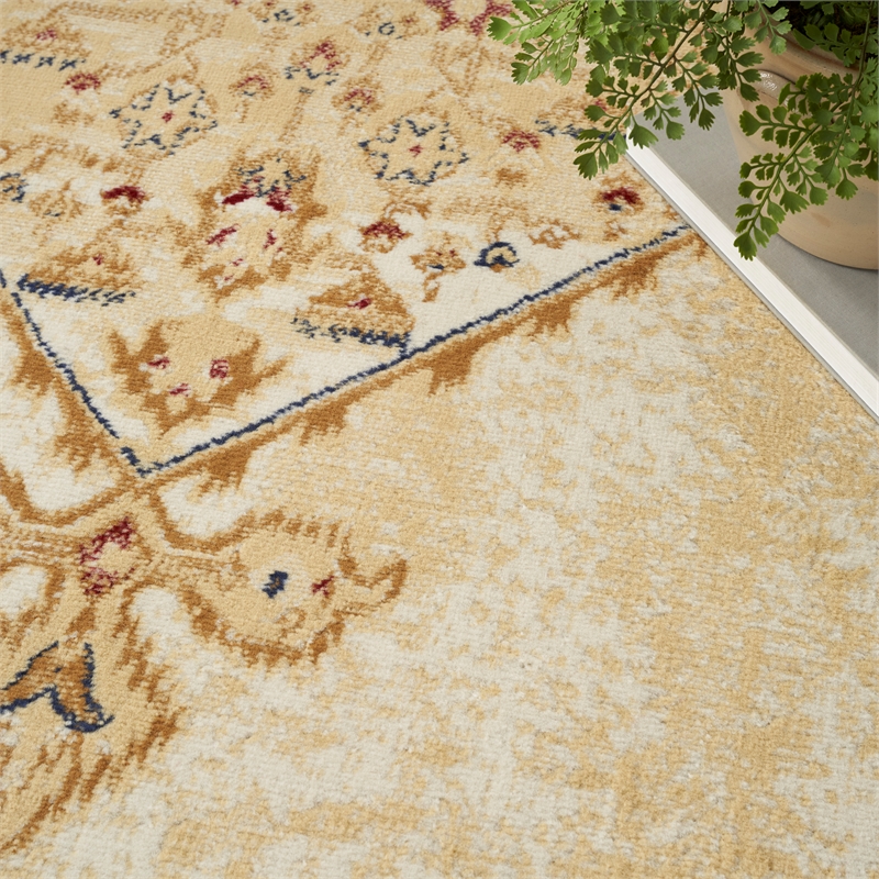 Nourison Home Grafix 5' x 7' Fabric Cream Multicolor Vintage Indoor Rug