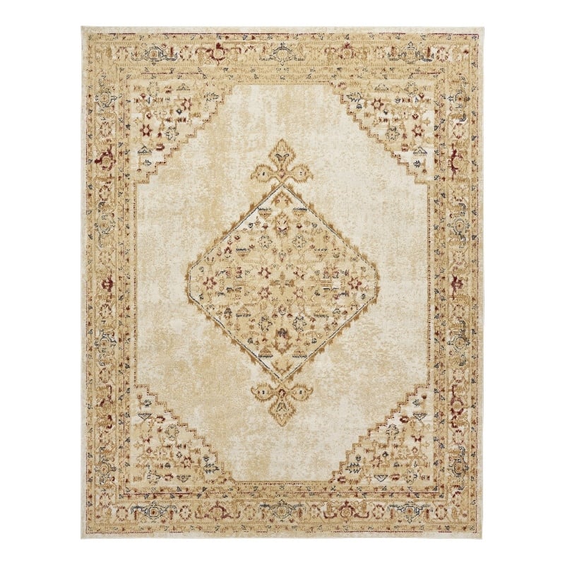 Nourison Home Grafix 5' x 7' Fabric Cream Multicolor Vintage Indoor Rug