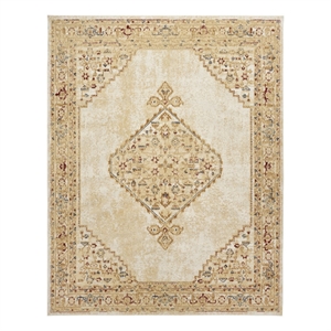 Nourison Home Grafix 5' x 7' Fabric Cream Multicolor Vintage Indoor Rug