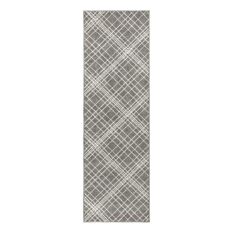 Nourison Home Jubilant 7' Runner Fabric Gray Farmhouse Indoor Rug