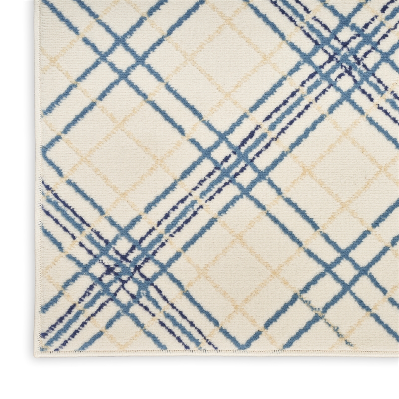 Nourison Home Jubilant 2' x 4' Fabric Ivory Navy Farmhouse Indoor Rug