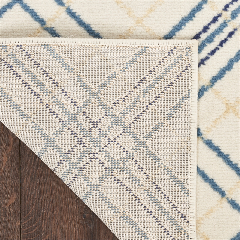 Nourison Home Jubilant 2' x 4' Fabric Ivory Navy Farmhouse Indoor Rug