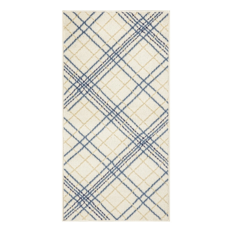 Nourison Home Jubilant 2' x 4' Fabric Ivory Navy Farmhouse Indoor Rug