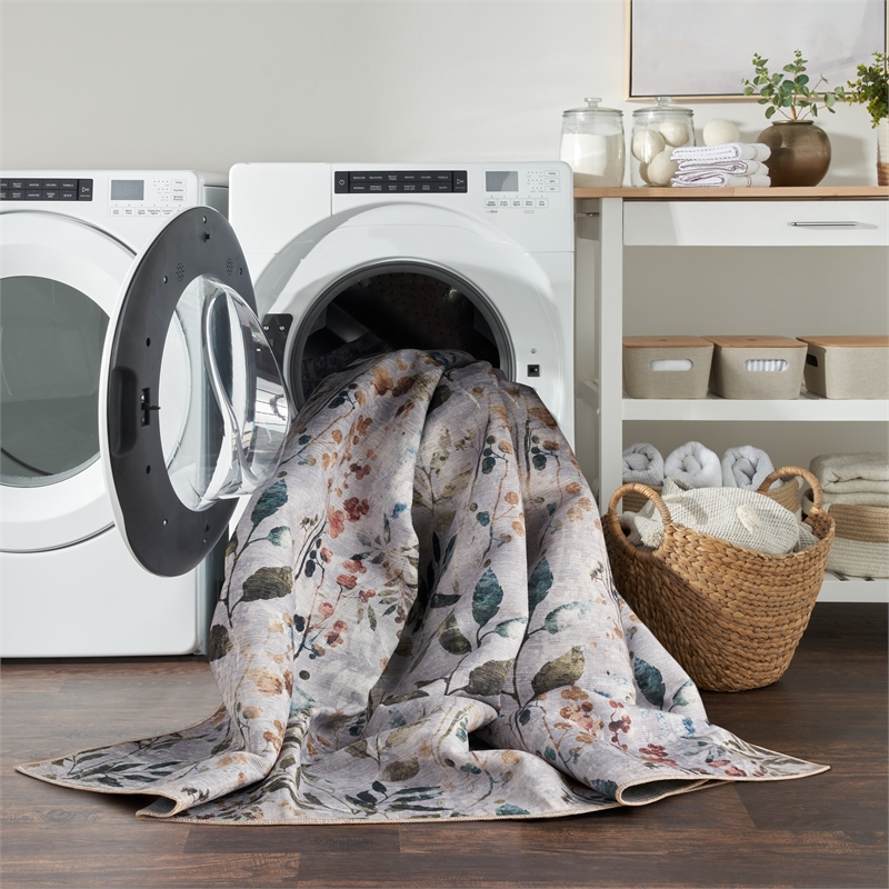 Nourison Home Nourison Washables 4' x 6' Grey Multicolor Contemporary Indoor Rug