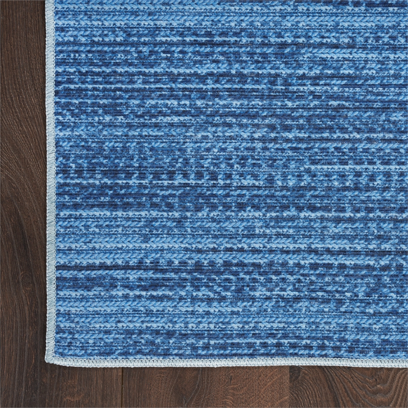 Nourison Home Nourison Washables 8' Runner Blue Modern Indoor Rug