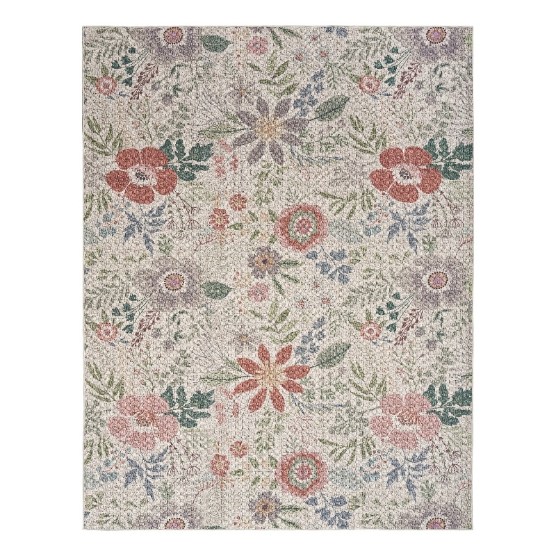 Nourison Home Nourison Washables 5' x 7' Cream Multicolor Fabric Indoor Rug