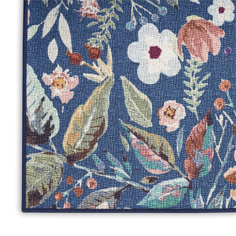 Nourison Home Nourison Washables 8' Runner Navy Multicolor Vintage Indoor Rug