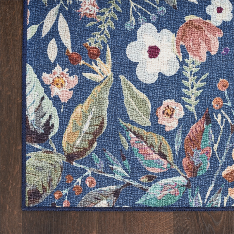 Nourison Home Nourison Washables 8' Runner Navy Multicolor Vintage Indoor Rug