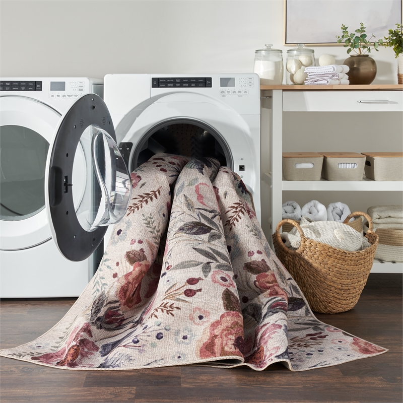 Nourison Home Nourison Washables 8' Runner Navy Multicolor Vintage Indoor Rug