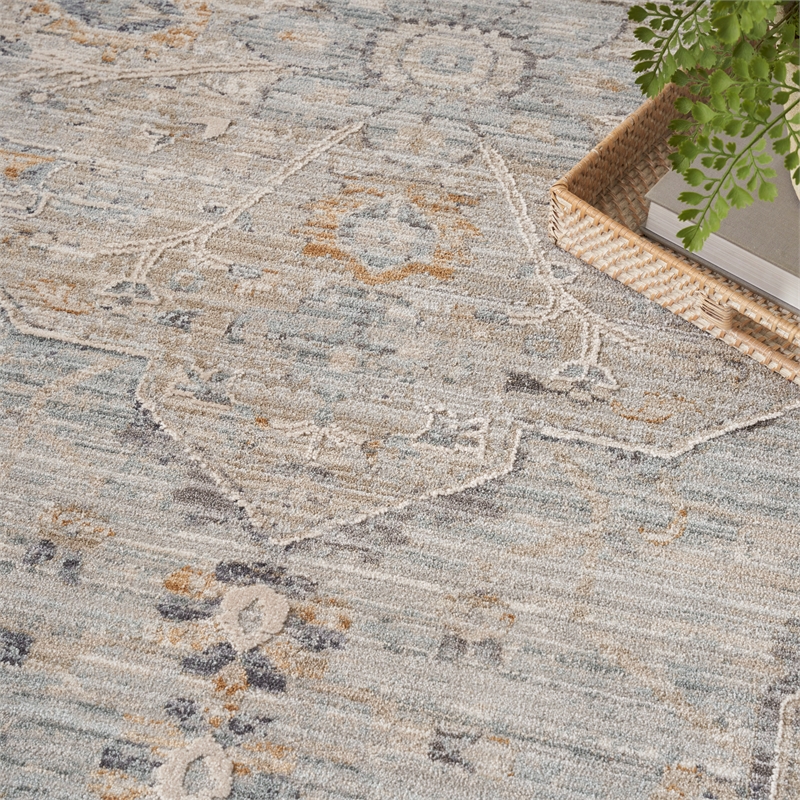 Nourison Home Nyle 5' x 8' Light Blue Vintage Indoor Rug