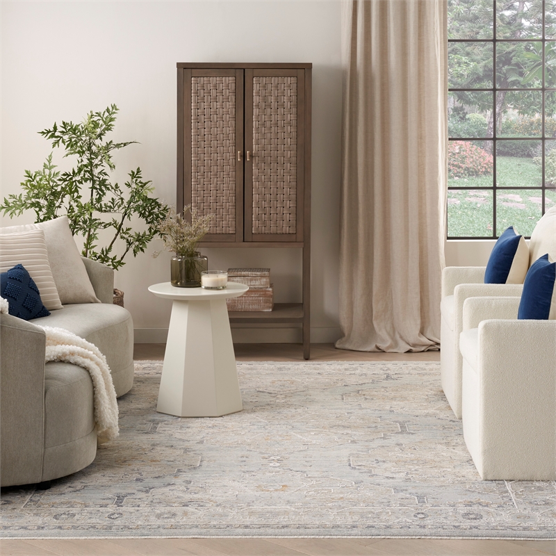 Nourison Home Nyle 5' x 8' Light Blue Vintage Indoor Rug