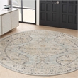 Nourison Home Nyle 8' x Round Light Blue Vintage Indoor Rug