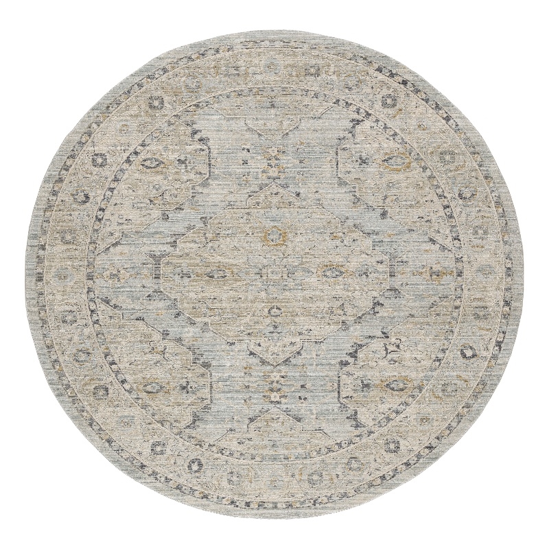 Nourison Home Nyle 8' x Round Light Blue Vintage Indoor Rug