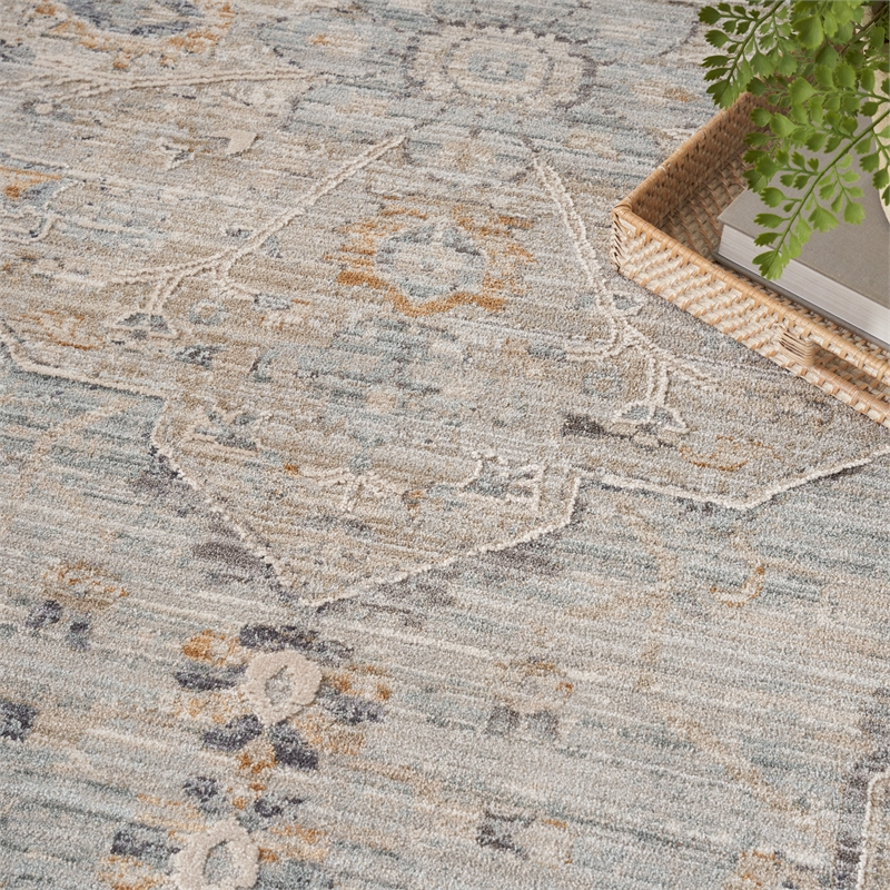 Nourison Home Nyle 8' x 10' Light Blue Vintage Indoor Rug