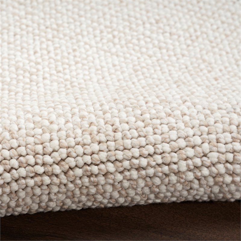 Nourison Home Textured Home 5' x 7' Ivory Beige Farmhouse Indoor Rug