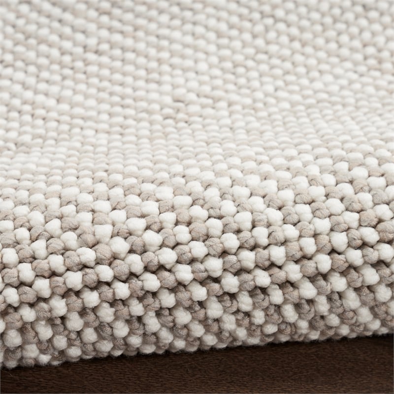 Nourison Home Textured Home 5' x 7' Ivory Mocha Farmhouse Indoor Rug