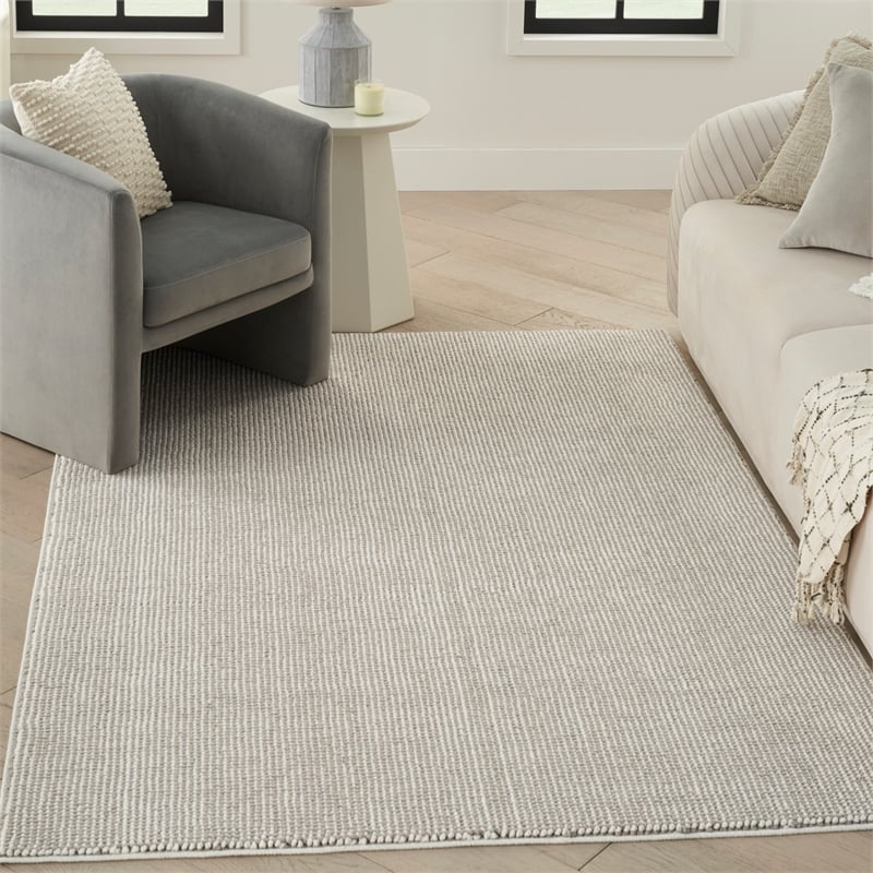 Nourison Home Textured Home 5' x 7' Ivory Mocha Farmhouse Indoor Rug