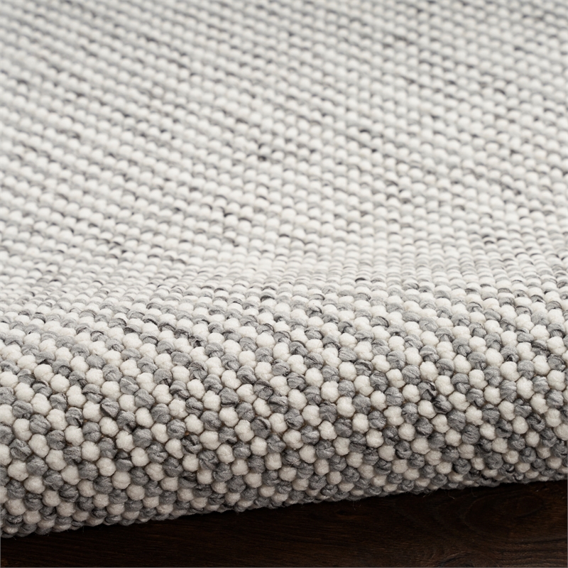 Nourison Home Textured Home 5' x 7' Ivory Grey Farmhouse Indoor Rug