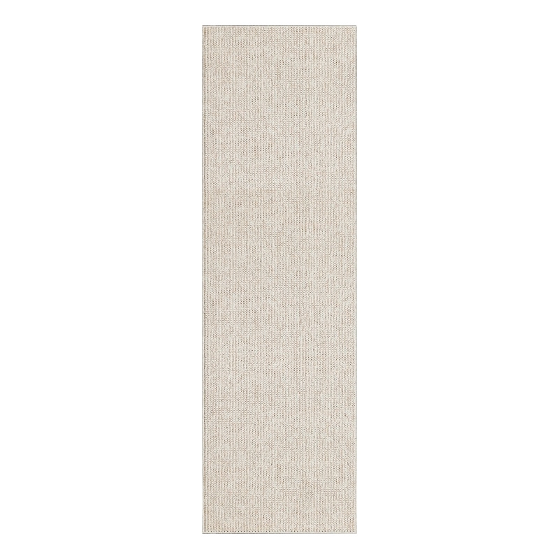 Nourison Home Textured Home 8' Runner Ivory Beige Farmhouse Indoor Rug