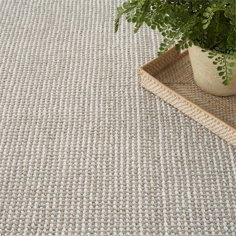 Nourison Home Textured Home 8' x 10' Ivory Mocha Farmhouse Indoor Rug