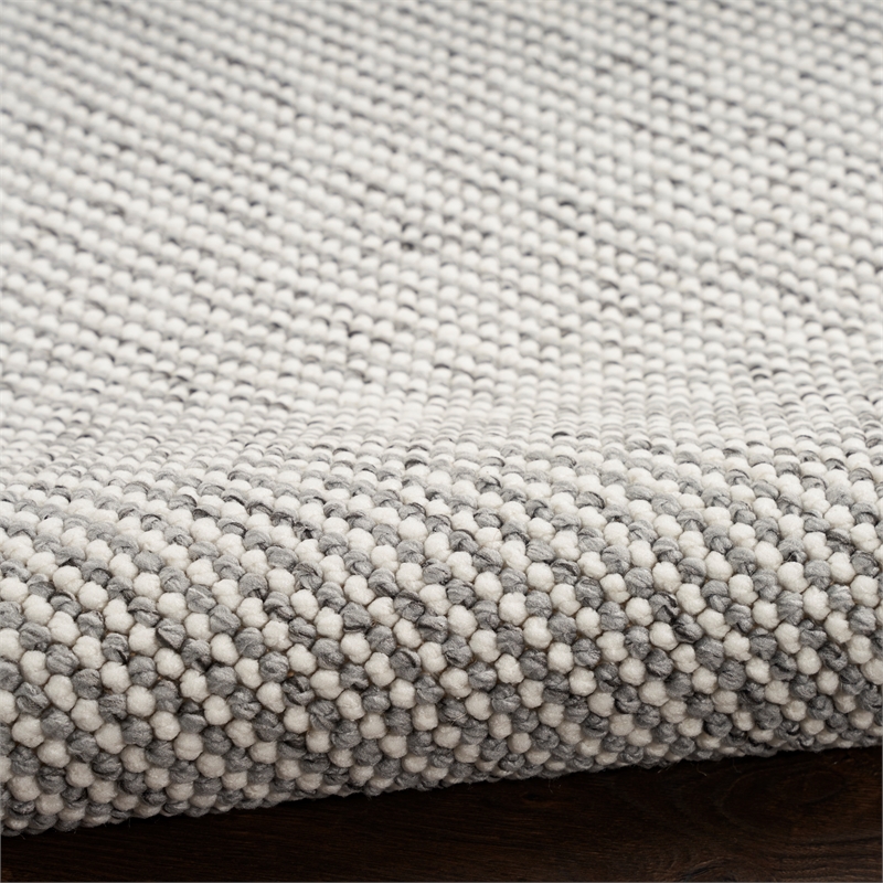 Nourison Home Textured Home 8' x 10' Ivory Grey Farmhouse Indoor Rug