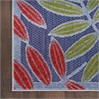 Nourison Aloha 9' x 12' Navy Multicolor Fabric Outdoor Area Rug (9' x 12')