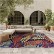Nourison Aloha 9' x 12' Navy Multicolor Fabric Outdoor Area Rug (9' x 12')