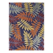 Nourison Aloha 9' x 12' Navy Multicolor Fabric Outdoor Area Rug (9' x 12')