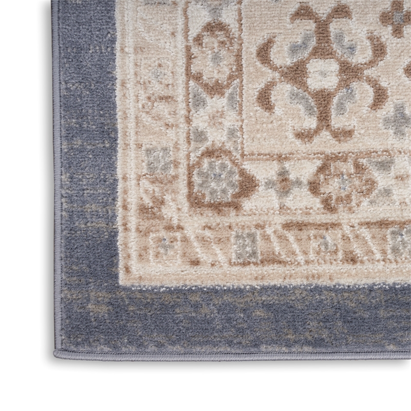 Nourison Serenity Home 9' x 12' Fabric Ivory Blue Vintage Indoor Rug