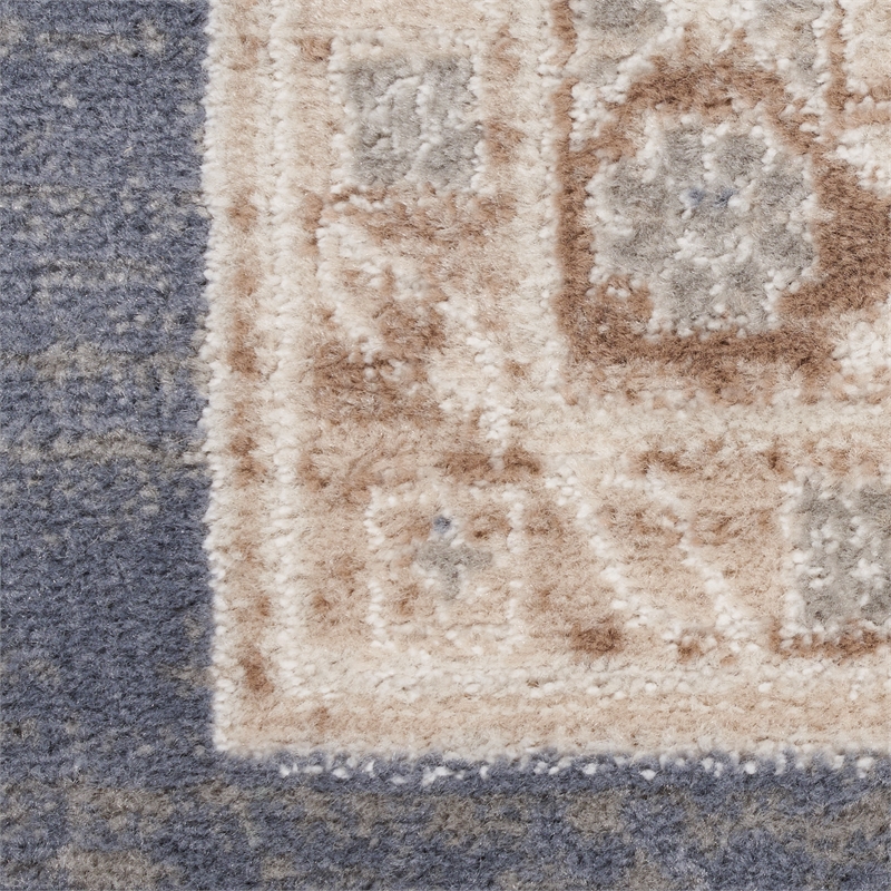 Nourison Serenity Home 9' x 12' Fabric Ivory Blue Vintage Indoor Rug