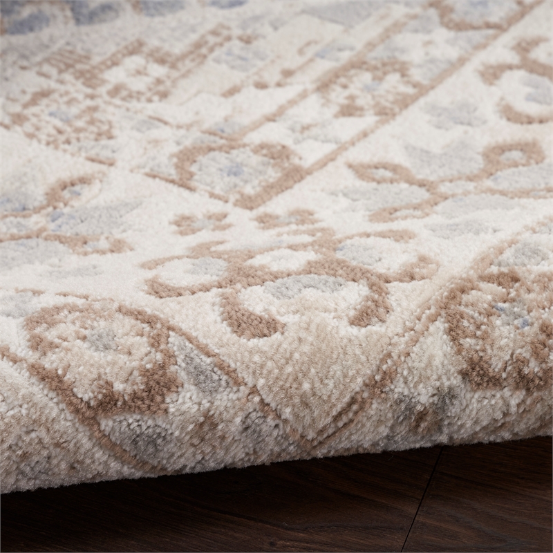 Nourison Serenity Home 9' x 12' Fabric Ivory Blue Vintage Indoor Rug