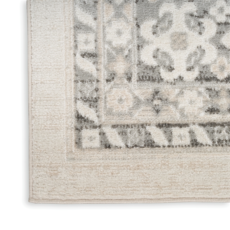 Nourison Serenity Home 9' x 12' Fabric Ivory Gray Vintage Indoor Rug