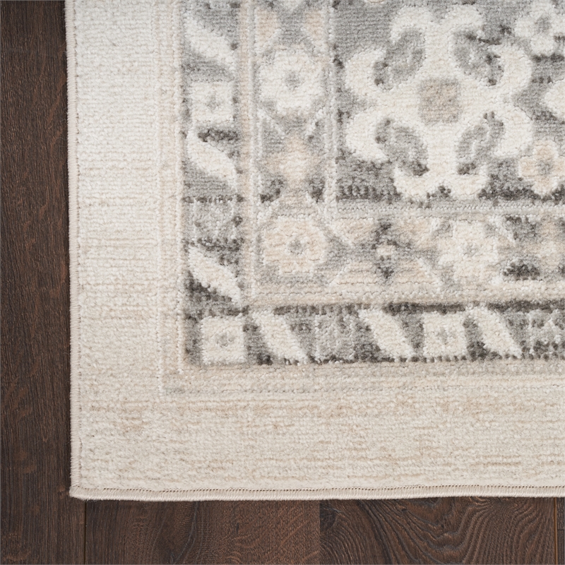 Nourison Serenity Home 9' x 12' Fabric Ivory Gray Vintage Indoor Rug