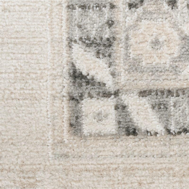 Nourison Serenity Home 9' x 12' Fabric Ivory Gray Vintage Indoor Rug