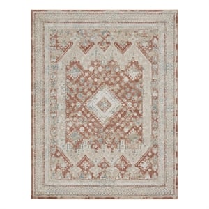Nourison Thalia 9' x 12' Fabric Rust Red Brown Vintage Indoor Rug