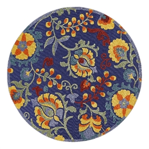 Nourison Aloha 63x63&quot Polypropylene Fabric Area Rug in Navy/Blue/Multi-Color