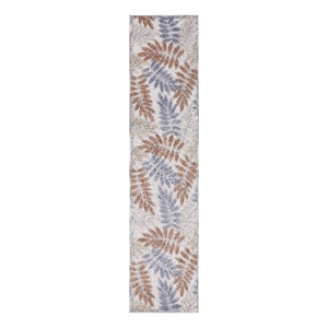 Nourison Aloha 27x96&quot Polypropylene Fabric Area Rug in Blue and Mocha